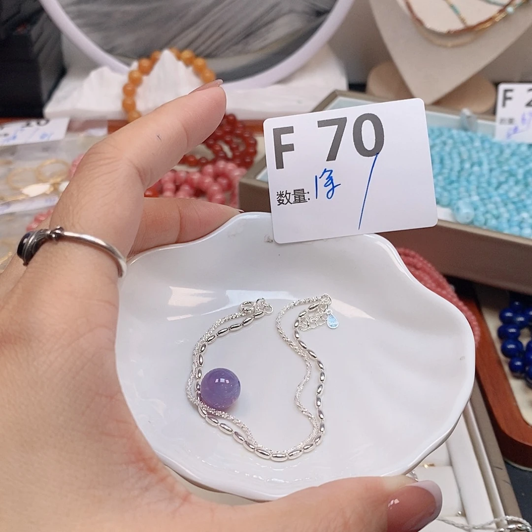 水晶珠宝半成品银S925镶嵌F70