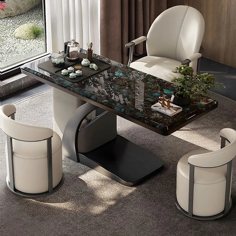 轻奢高端茶桌椅组合阳台家用小茶台现代小户型客厅办公泡茶几一体