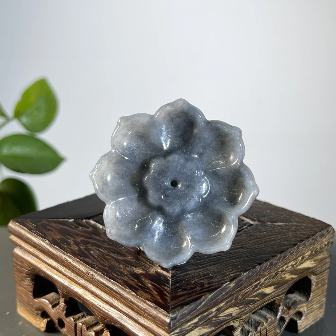 JGB02-013  天然缅甸A货翡翠  莲花香插