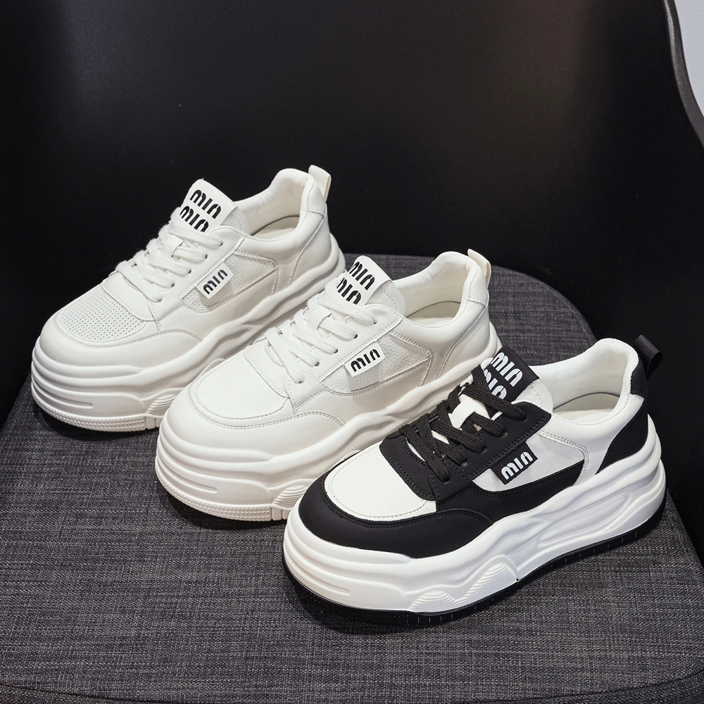 2025新款夏季透气网面休闲运动鞋小个子增高鞋轻便松糕厚底小白鞋