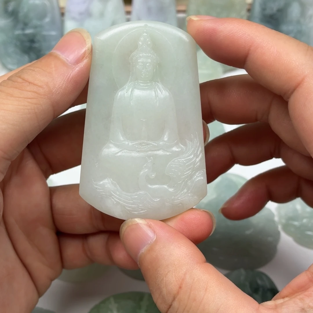 未镶嵌定制翡翠凤凰观音