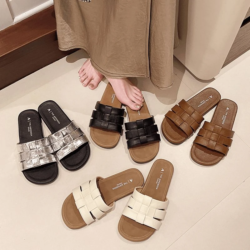 罗马拖鞋女夏外穿平底软底法式编织不累脚2025新款高级感爆款凉拖