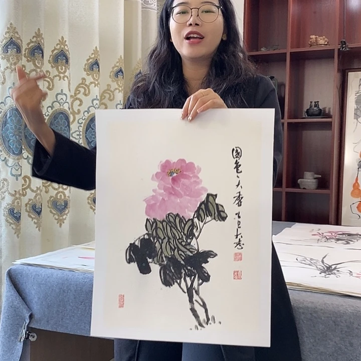 国画纯手绘国画写意作品34*46