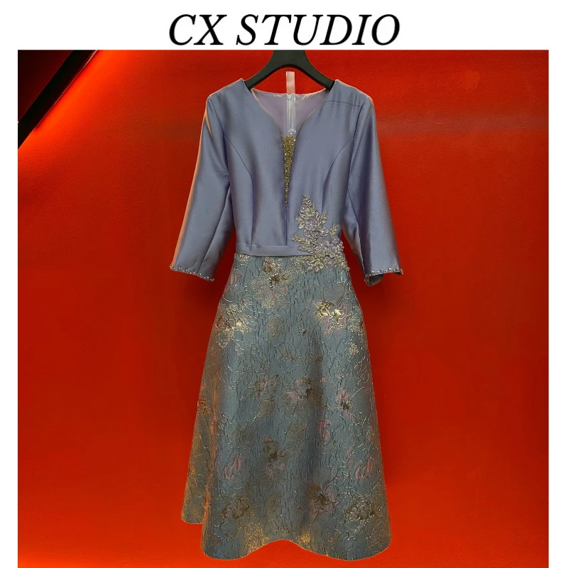 [xh]编码07 经典收腰轻奢时尚重工连衣裙款号GL6835