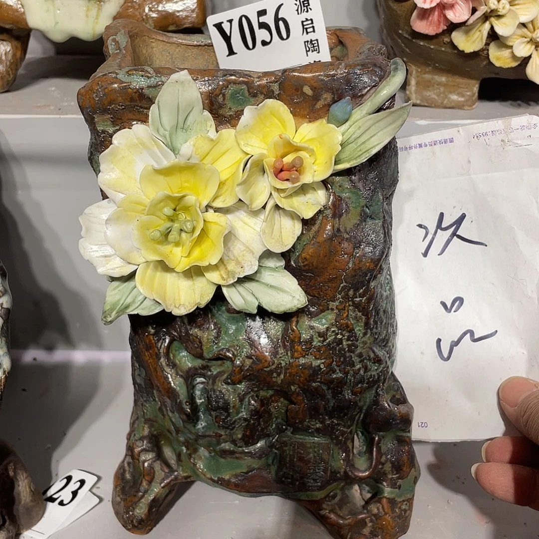 紫砂花盆景德镇陶瓷花盆056