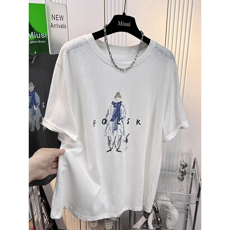 200斤胖mm雪花棉t恤女短袖夏季薄款宽松大码遮肚子显瘦宽松上