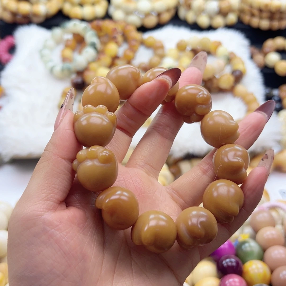 吊坠白玉菩提21卡干车干磨菩提猫抓