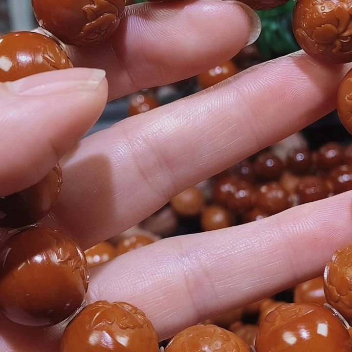 橄榄核手串/手链宋*树王料18花开富贵