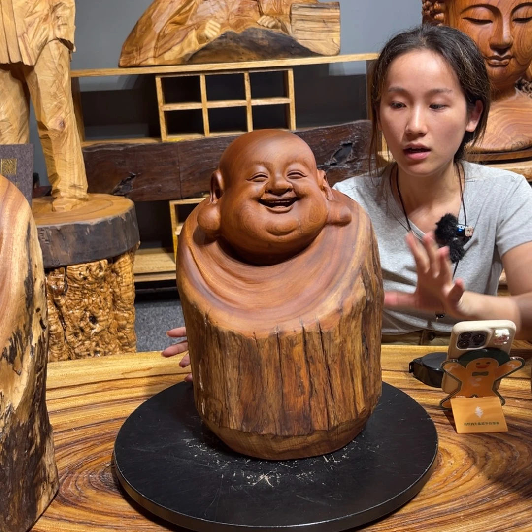 木香樟木 弥勒佛摆件