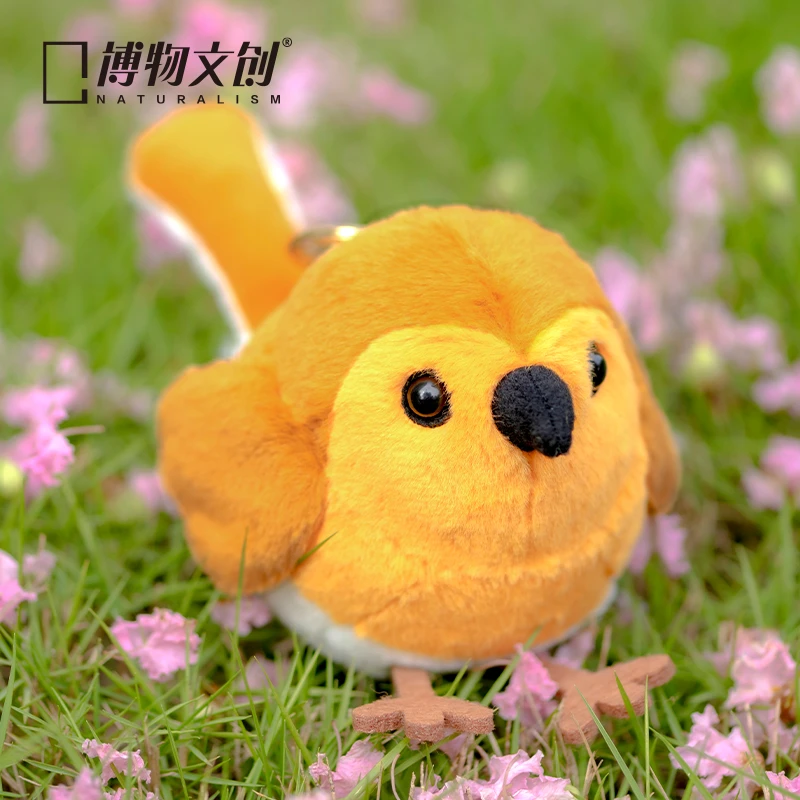 博物文创知更鸟啾儿第三弹晃一晃发声毛绒玩具包挂公仔欧亚鸲礼物