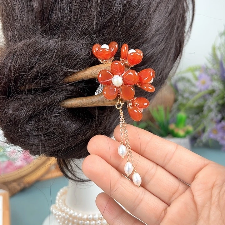 淡水珍珠发饰未镶嵌