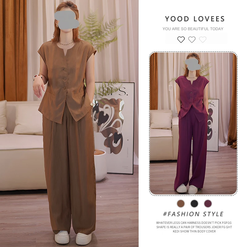 通勤气场强大干练气质马甲裤子套装女夏装穿搭一整套高级感两件套