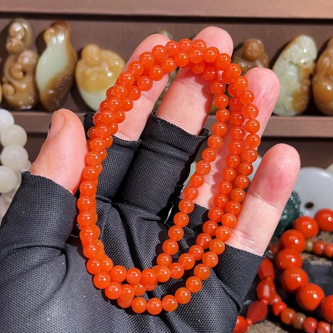 南红玛瑙颈饰未镶嵌6mm保山料