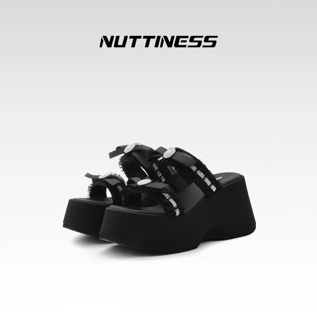 【NUTTNESS】夏季小众设计师款时尚简约厚底增高百搭休闲星星拖鞋女