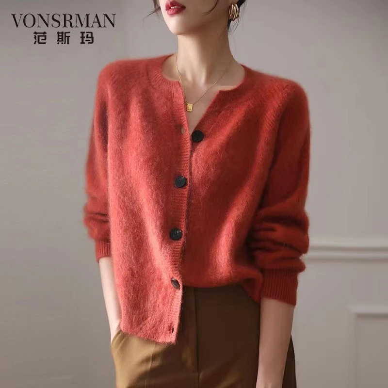 红色毛衣女秋冬2025新款慵懒风宽松减龄时尚外搭软糯针织开衫外套