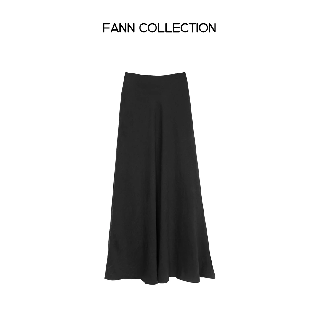 饭饭FANN COLLECTION 缎感休闲百搭舒适A字半身裙FANNC073
