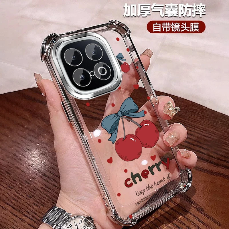 新款适用iqooz10turbo手机壳樱桃四角防摔pro女 全包镜头膜高颜值