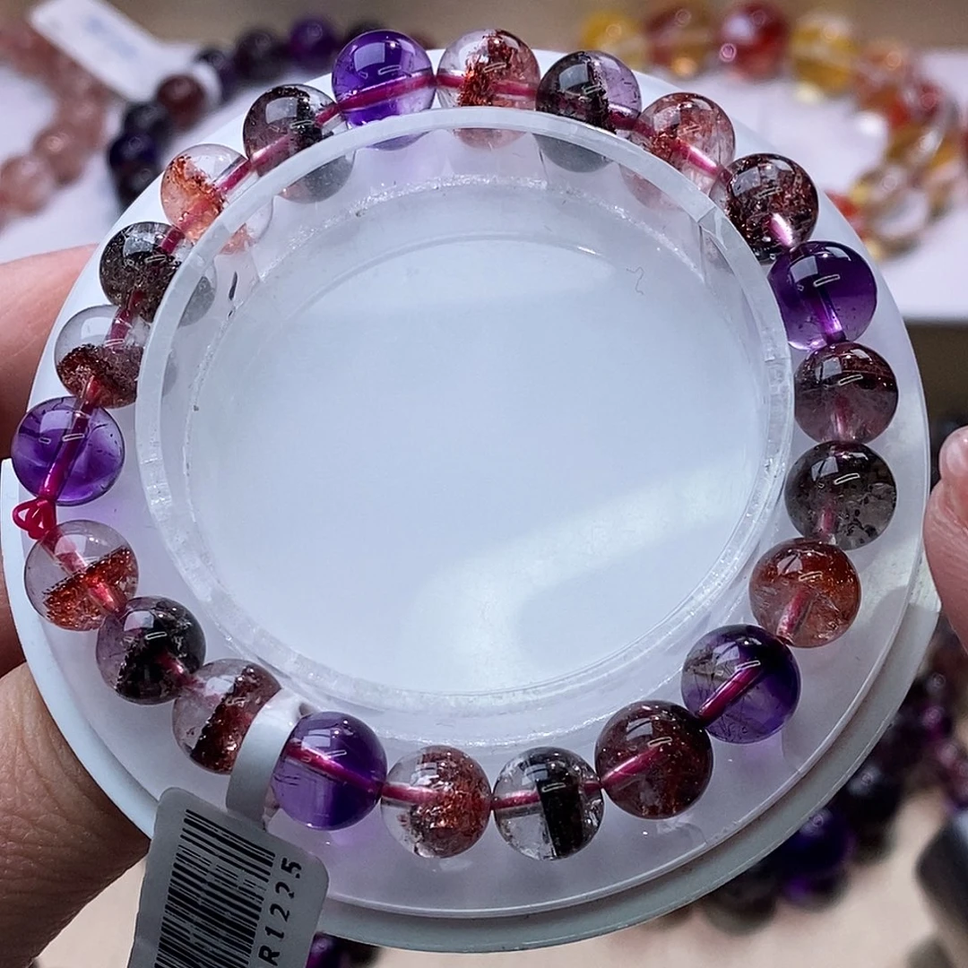 水晶手链未镶嵌黑加侖超七8+m