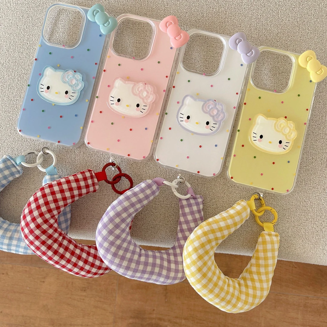 彩波点kt猫适用苹果16Pro手机壳华为/vivo/小米/oppo全包女可爱软