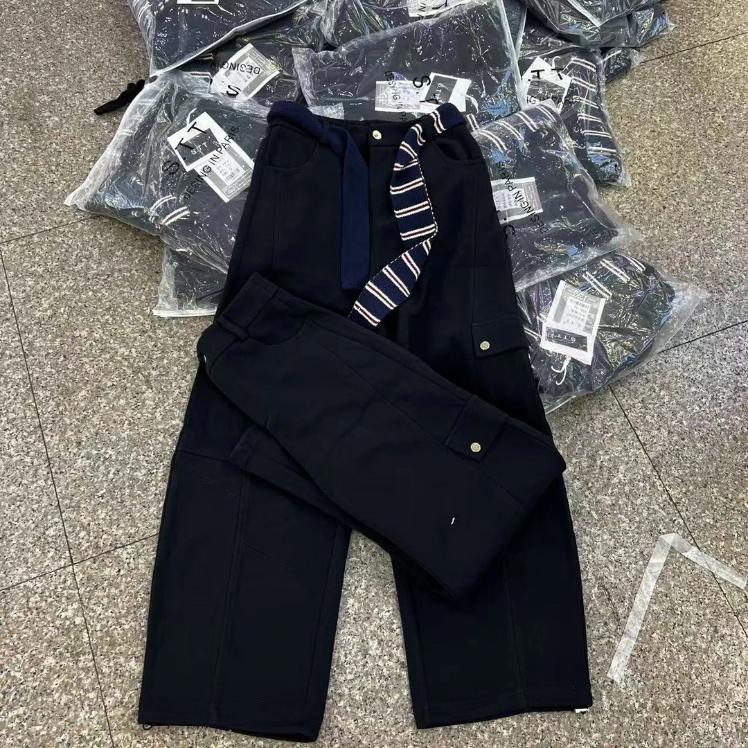 63560早秋新款宽松百搭显瘦阔腿弯刀休闲工装裤