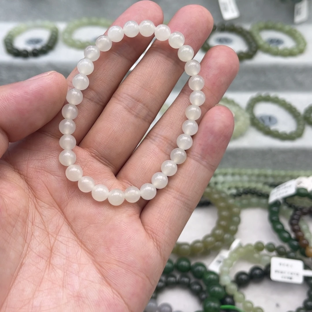 未镶嵌手串和田玉卡6青海冰白