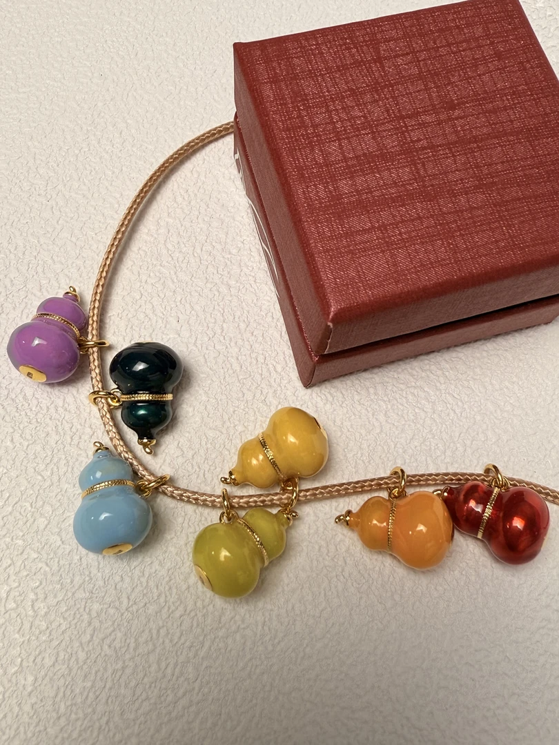 【至尚轩】七彩葫芦珐琅吊坠红橙黄绿青蓝紫（不含绳）