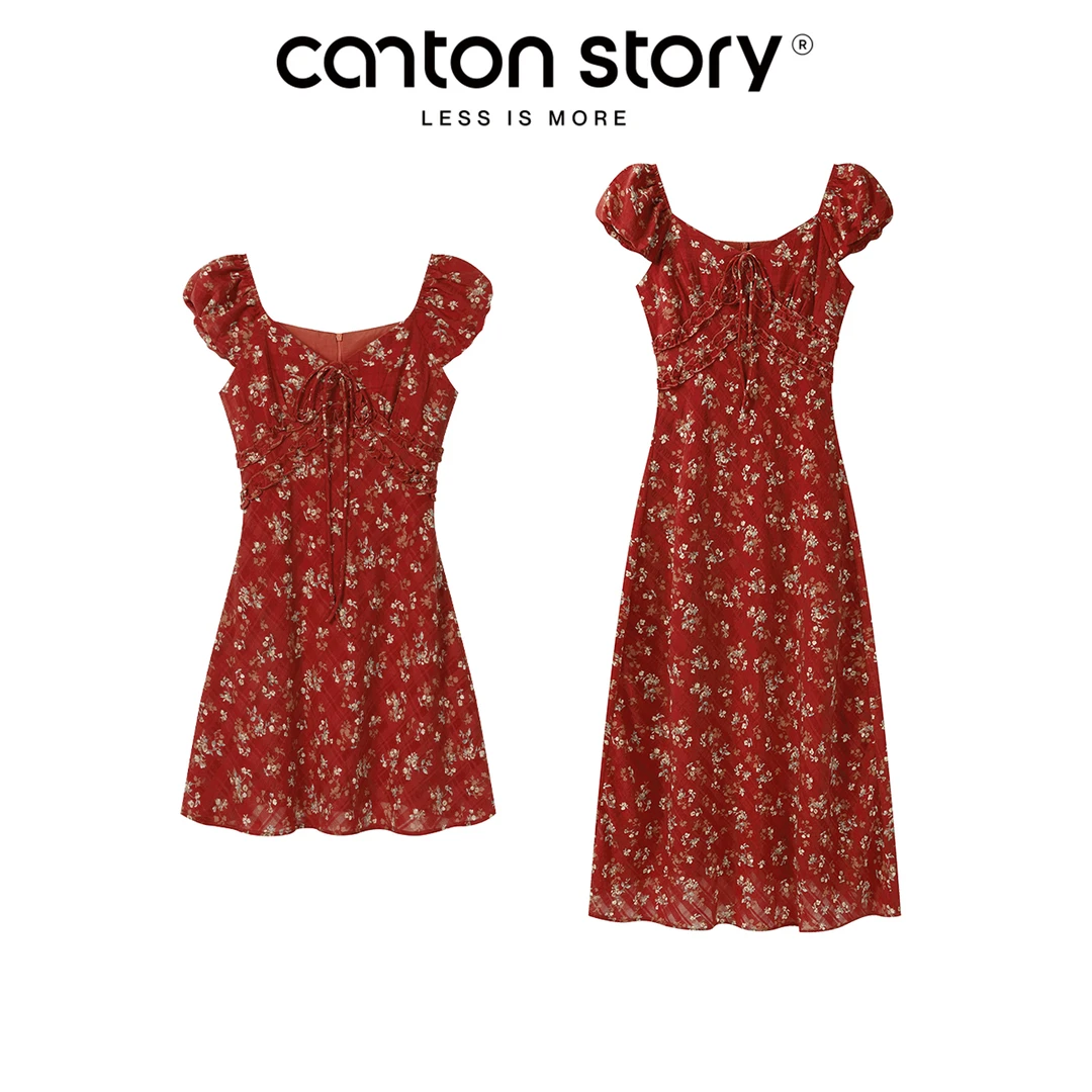 羊城故事红色连衣裙  Y2506x连衣裙xS5089 Y2506x连衣裙x251125T