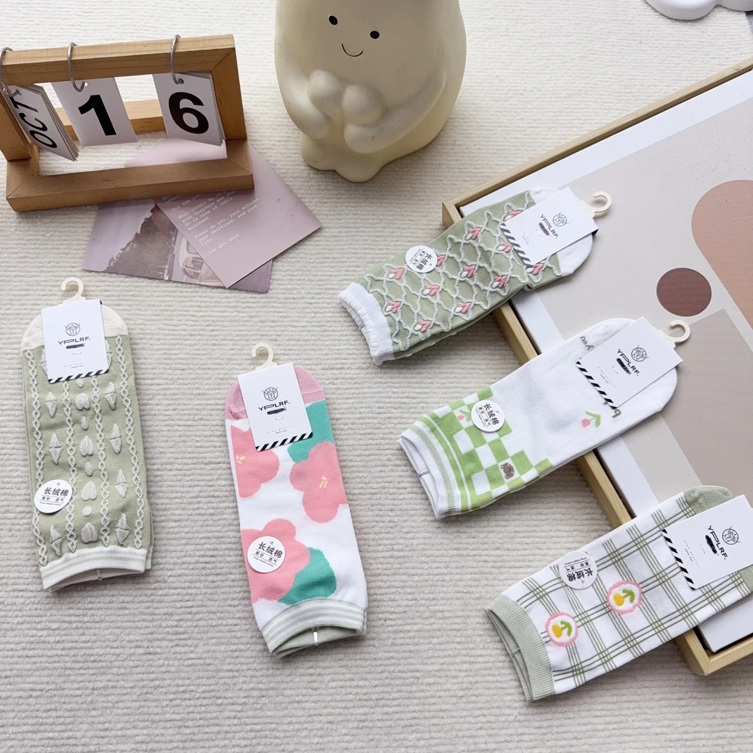 L3062-14 五双女袜森系少女休闲短筒袜WG