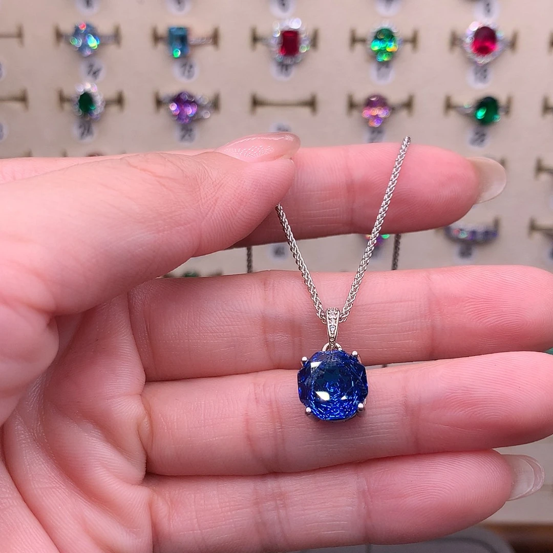 托帕石银S925镶嵌颈饰