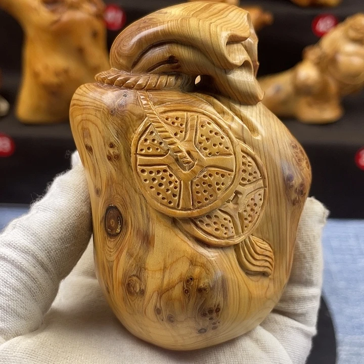 柏木（崖柏）钱袋手把件