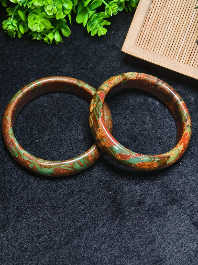 面面来财珠宝S7310-长石玛瑙绿手镯-配盒-多样性发货只发一件