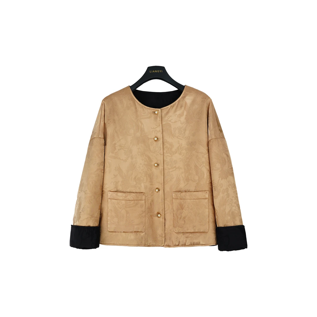 【惊鸿】新中式国风盘扣重工刺绣双面双穿棉服外套MCFMF1332