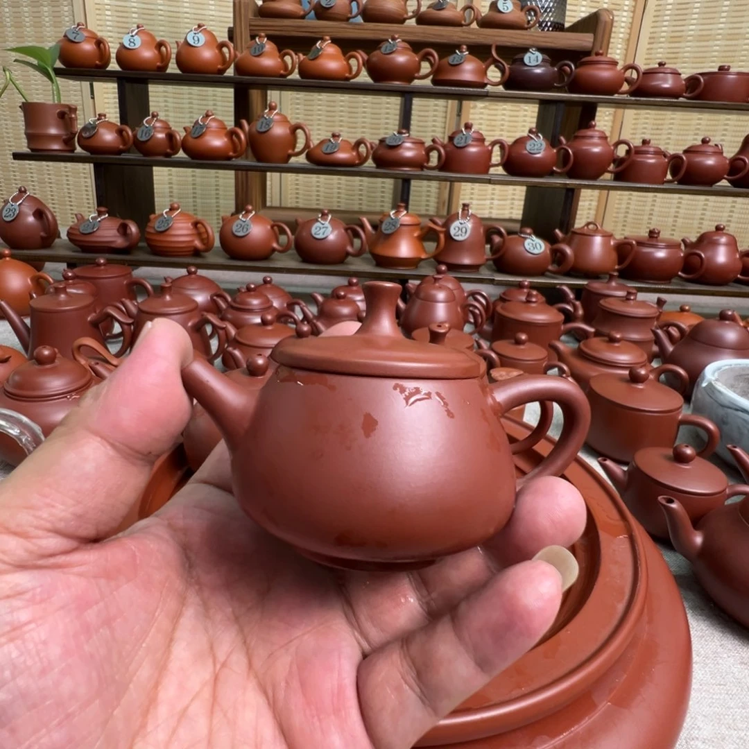 為***生茶壶紫砂潮州手拉朱泥壶，微瑕不退换