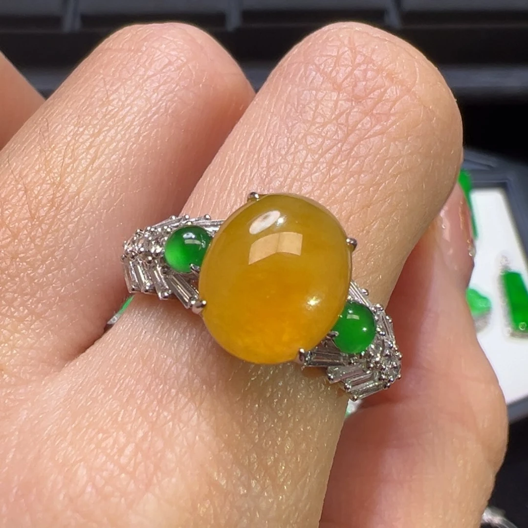 翡翠戒指18K金镶嵌收到货48小时鉴赏期