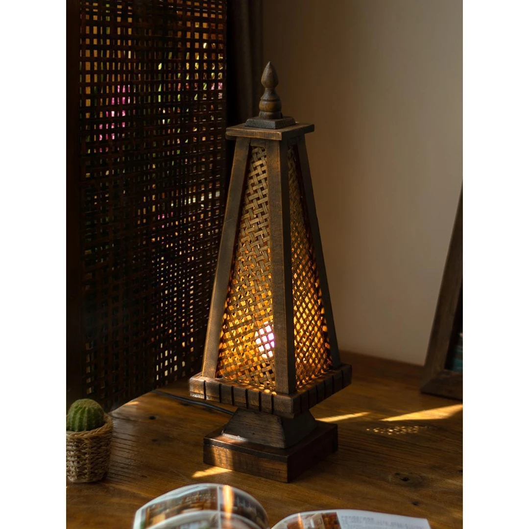 东南亚台灯 泰国风格特色竹编灯 卧室床头灯仿古创意桌灯灯具灯饰
