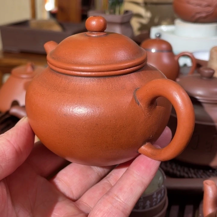 ****乐茶壶朱泥手工紫砂壶