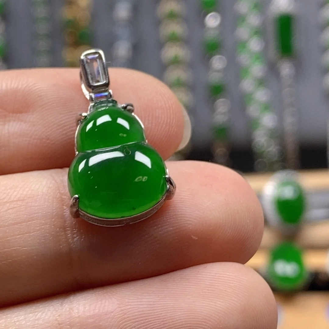 颈饰银S925镶嵌翡翠113号