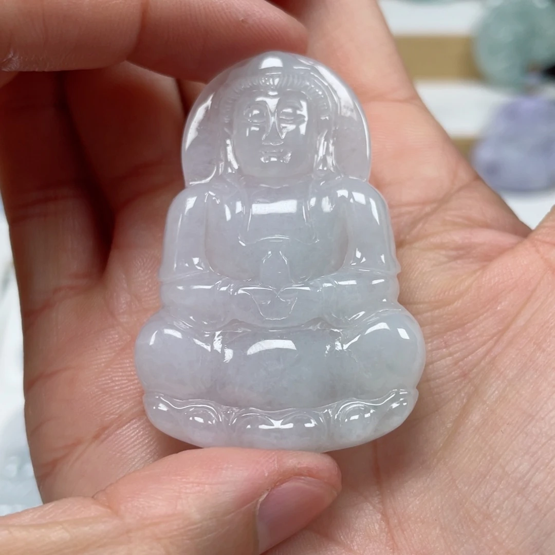 翡翠颈饰未镶嵌天然翡翠A货观音72号