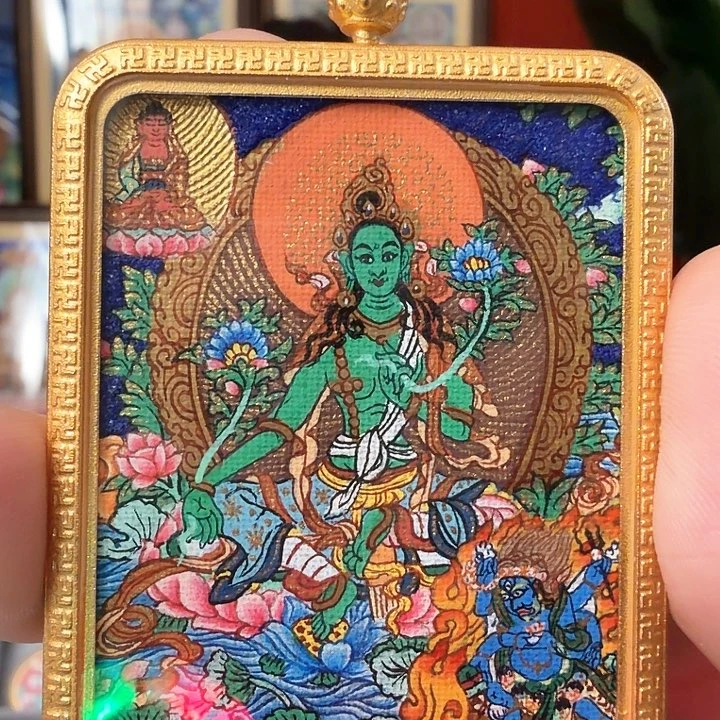 吊坠绿妈妈-热贡纯手绘