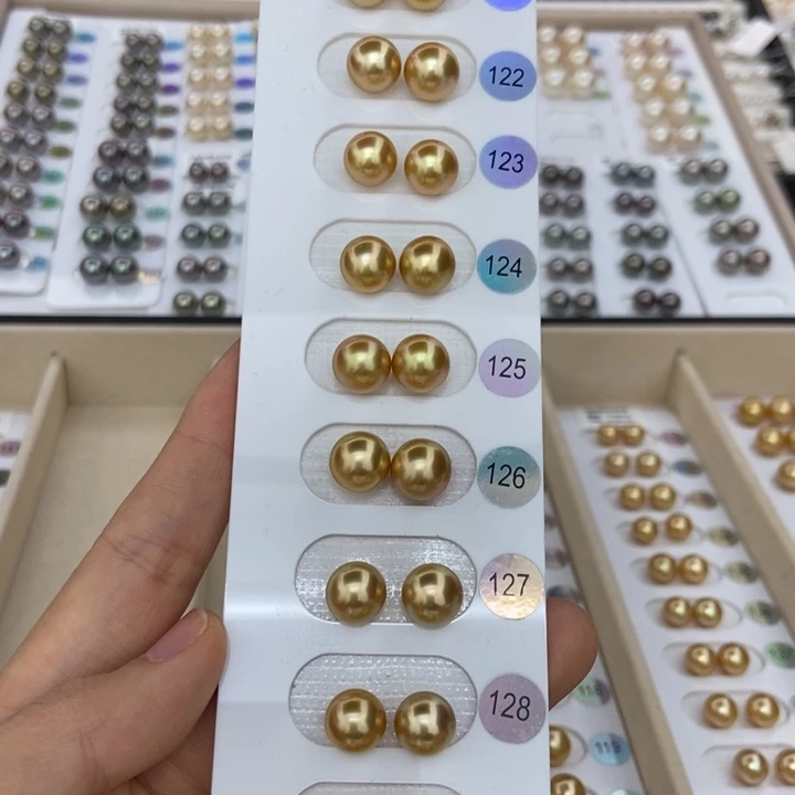 未镶嵌海水珍珠裸珠金珠9-10