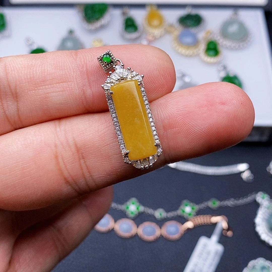 翡翠颈饰银S925镶嵌项链