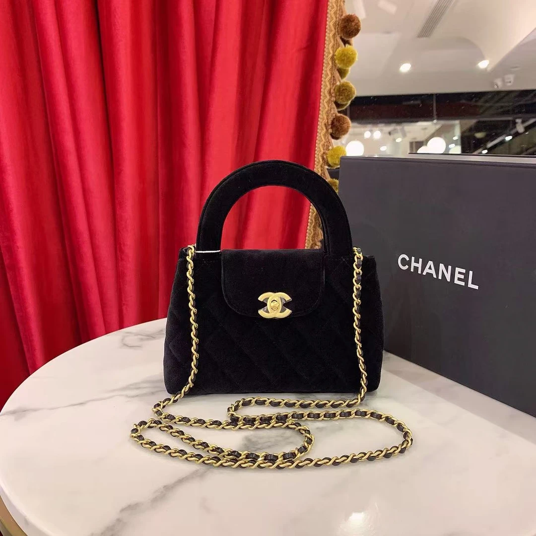 95新 Chanel/香奈儿 香奈儿24A kelly黑金丝绒芯片款/91144591