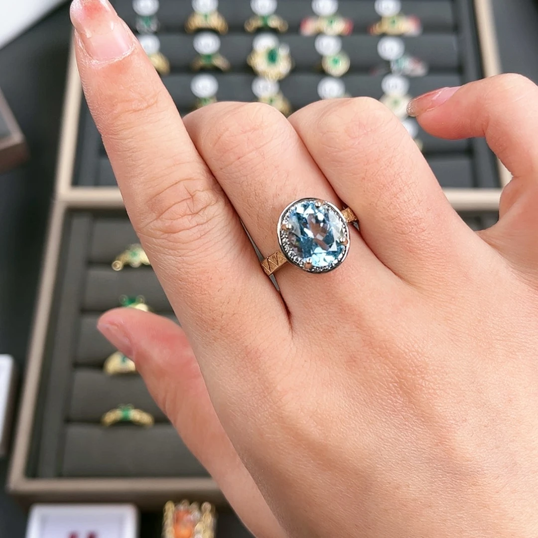 【闪购商品】托帕石戒指银S925镶嵌Z033