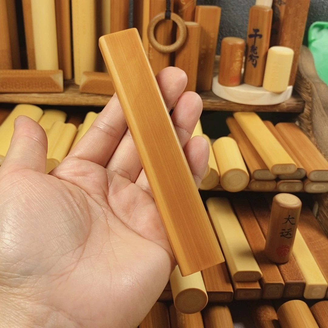 实心玉竹文玩手把件