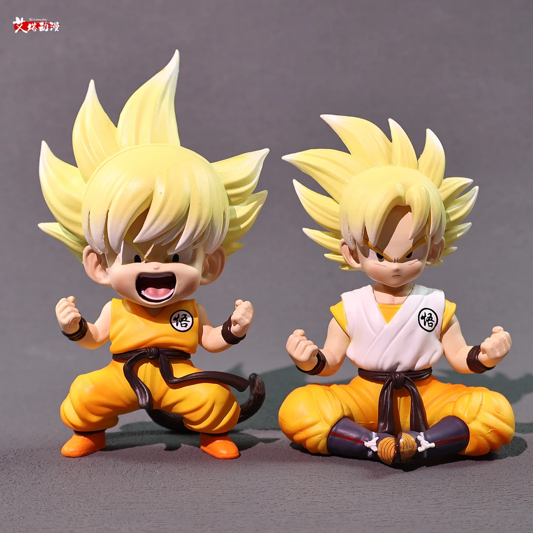 七龙珠Q版坐姿小悟空咆哮悟空可爱桌面潮玩手办模型摆件