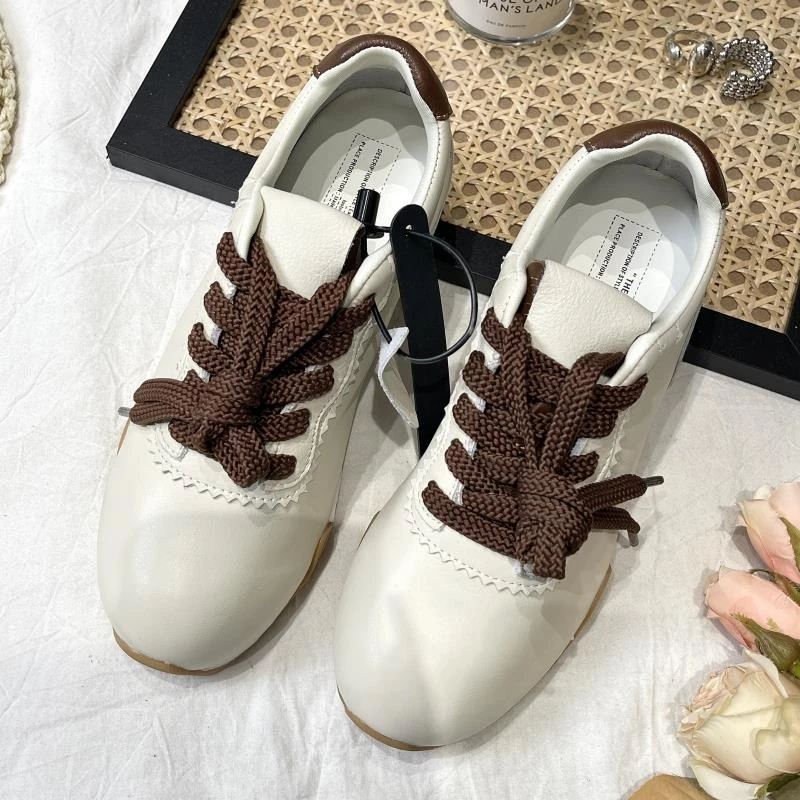 【CBMT旗舰店】正品！复古阿甘鞋女2025夏新款软底厚底德训鞋系带