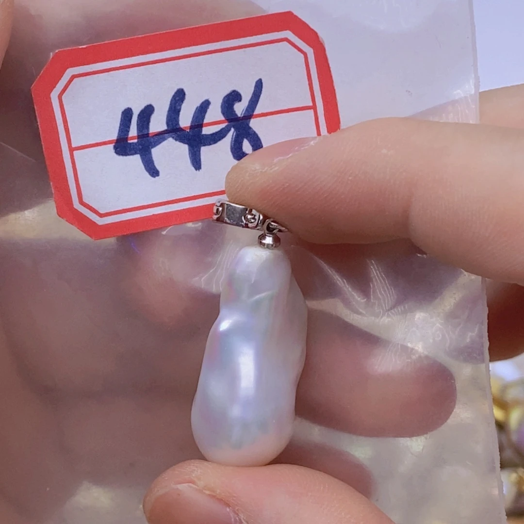淡水珍珠银S925镶嵌吊坠(赠链)