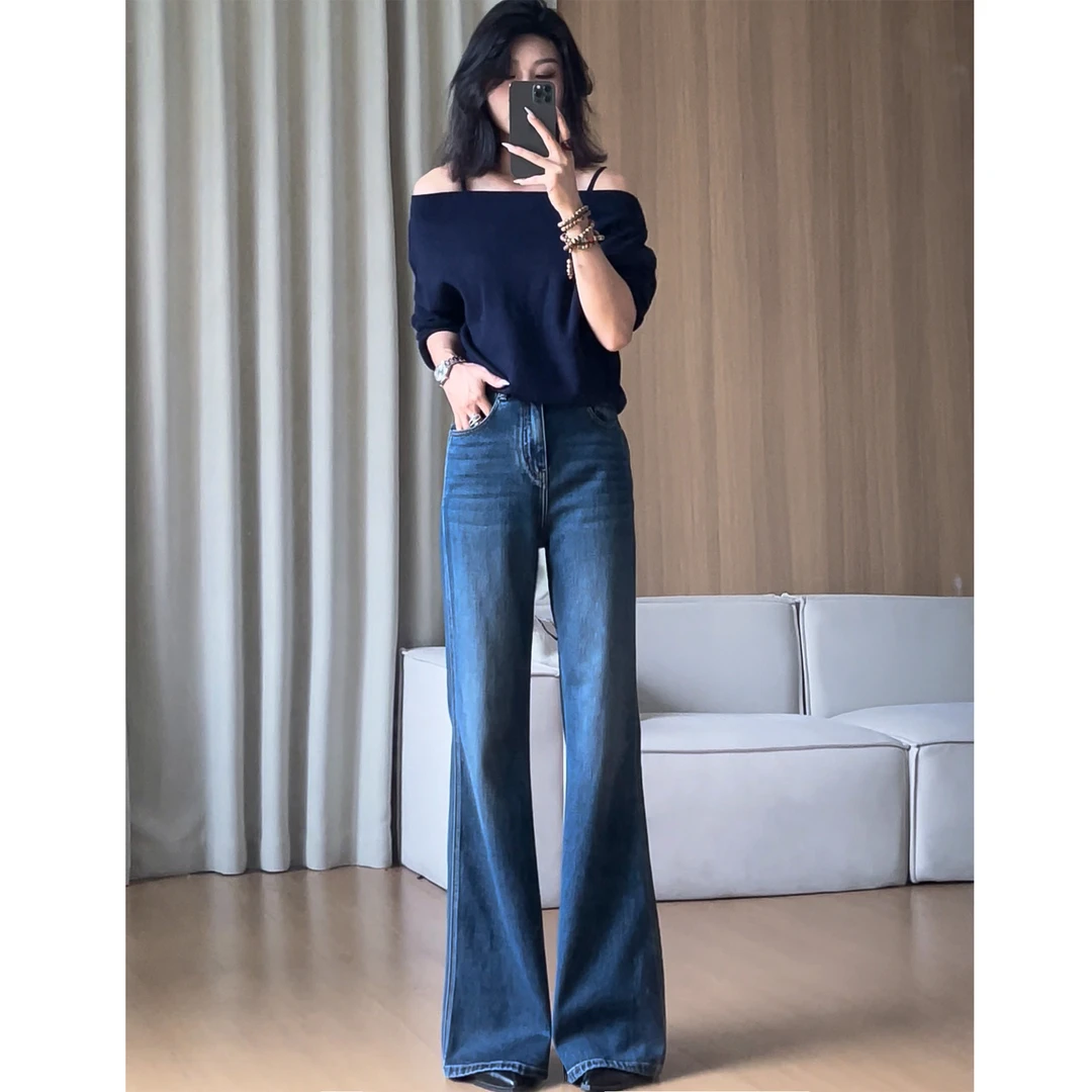 复古丹姆Bingo丨秋冬加绒意大利环保靛蓝染工艺牛仔裤女款爆款
