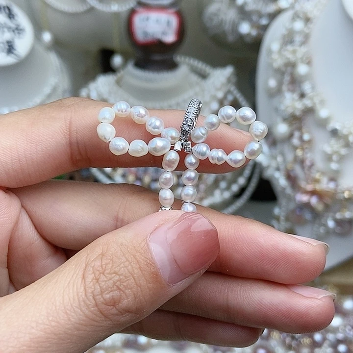 淡水珍珠颈饰银S925镶嵌