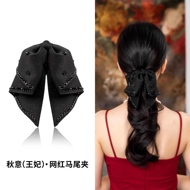 蝴蝶结马尾夹气质后脑勺抓夹半扎发夹显发量2025头饰高级感发夹女